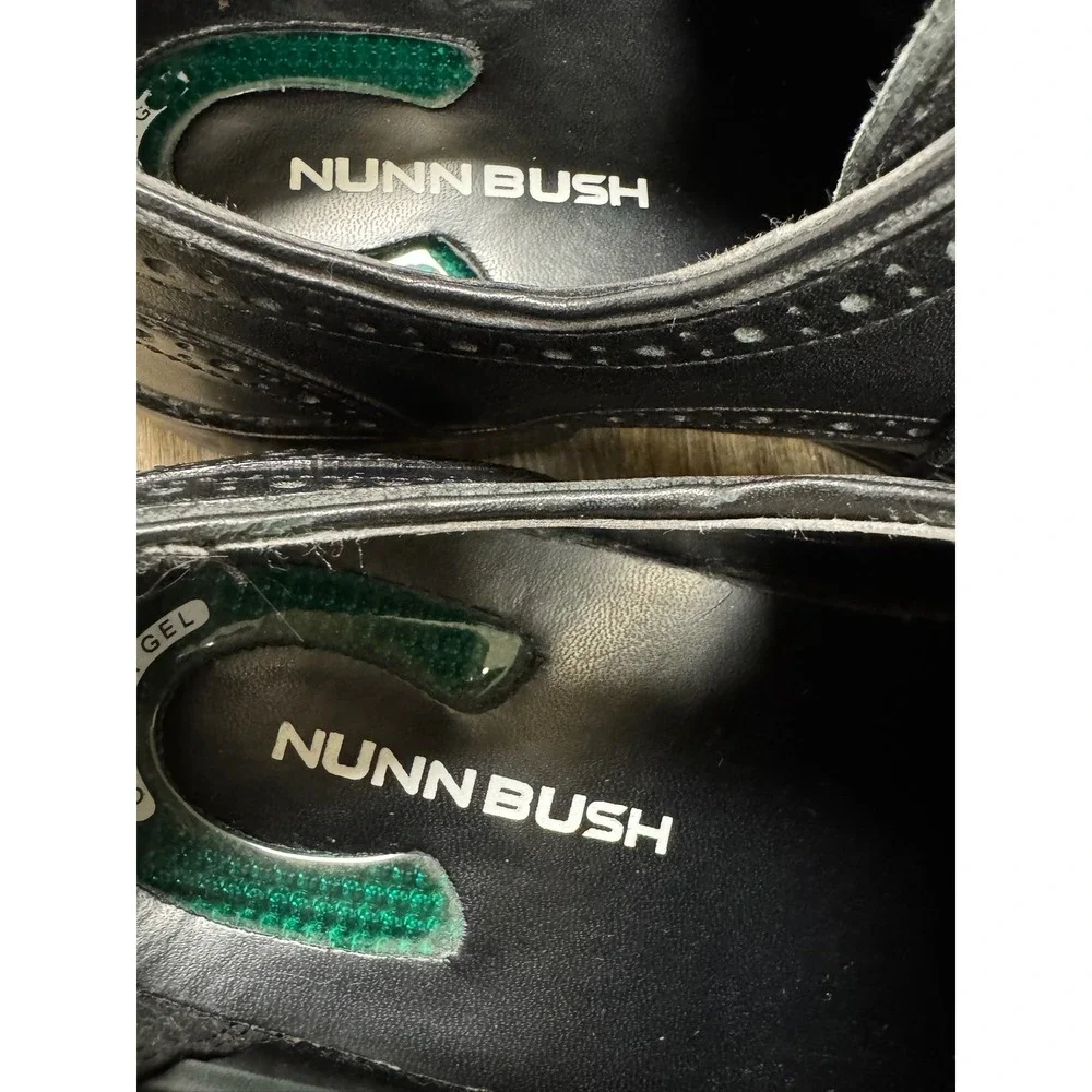 Nunn Bush Mens 84526-001 Black Leather Cap Toe Brogue Oxford Dress Shoes 10.5 M